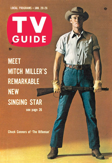 The Rifleman, Chuck Connors, Tv Guide Cover, January 20-26, 1962. Ph: Todd Walker. Tv Guide/Courtesy Everett Collection Poster Print