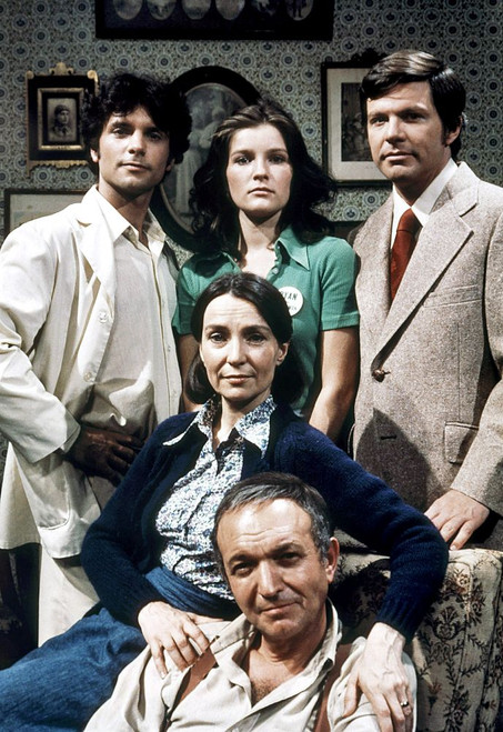 Ryan'S Hope, Standing From Left: Malcolm Groome, Kate Mulgrew, Michael Hawkins, Seated From Left: Helen Gallagher, Bernard Barrow, 1975-89. Poster Print
