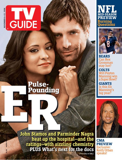 Er, Parminder Nagra, John Stamos, Tv Guide Cover, November 6-12, 2006. Tv Guide/Courtesy Everett Collection Poster Print
