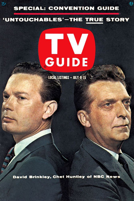 Nbc News, From Left: David Brinkley, Chet Huntley, Tv Guide Cover, July 9-15, 1960. Ph: Philippe Halsman. Tv Guide/Courtesy Everett Collection Poster Print