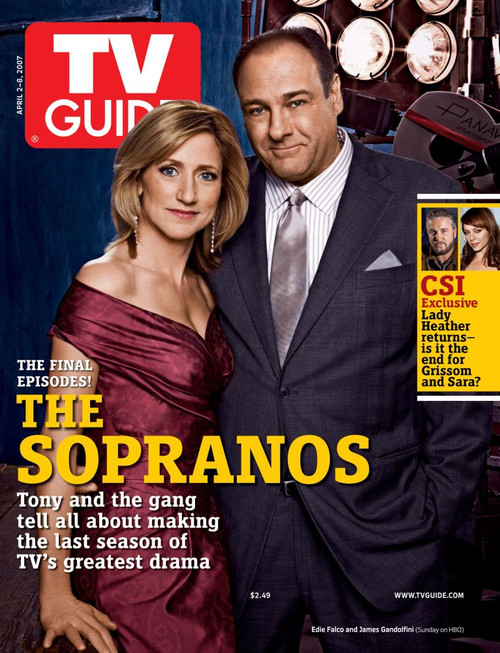 The Sopranos, Edie Falco And James Gandolfini, Tv Guide Cover, April 20, 2007. Tv Guide/Courtesy Everett Collection Poster Print
