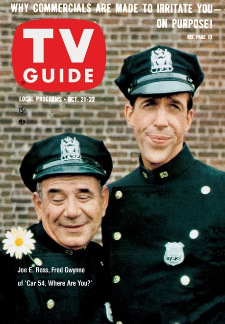 Car 54, Where Are You?, Joe E. Ross, Fred Gwynne, Tv Guide Cover, October 21-27, 1961. Ph: George E. Joseph. Tv Guide/Courtesy Everett Collection Poster Print