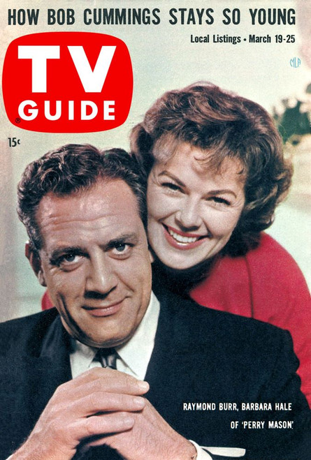 Perry Mason, From Left: Raymond Burr, Barbara Hale, Tv Guide Cover, March 19-25, 1960. Ph: Sherman Weisburd. Tv Guide/Courtesy Everett Collection Poster Print
