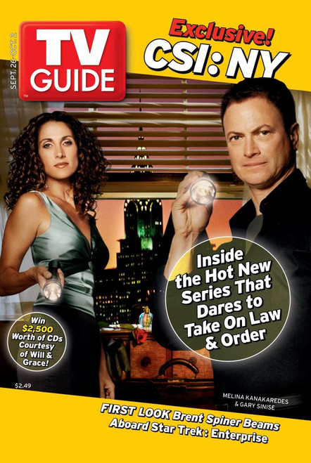 Csi: Ny, Melina Kanakaredes And Gary Sinise, Tv Guide Cover, September 26 - October 2, 2004. Tv Guide/Courtesy Everett Collection Poster Print