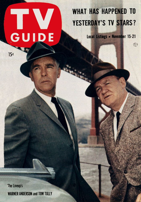 The Lineup,, Warner Anderson, Tom Tully, Tv Guide Cover, November 15-21, 1958. Tv Guide/Courtesy Everett Collection Poster Print
