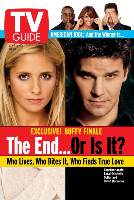 Sarah Michelle Gellar, David Boreanaz, Tv Guide Cover, May 17-23, 2003. Tv Guide/Courtesy Everett Collection Poster Print