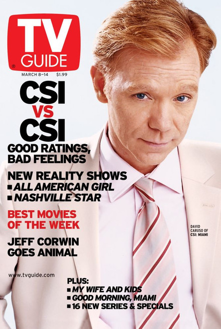 Csi: Miami, David Caruso, Tv Guide Cover, March 8-14, 2003. Tv Guide/Courtesy Everett Collection Poster Print
