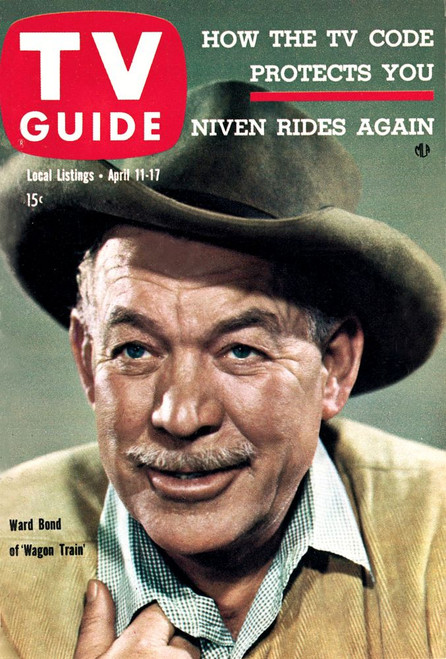 Wagon Train, Ward Bond, Tv Guide Cover, April 11-17, 1959. Tv Guide/Courtesy Everett Collection Poster Print