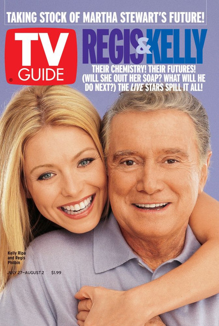 Live With Regis And Kelly, From Left: Kelly Ripa, Regis Philbin, Tv Guide Cover, July 27 - August 2, 2002. Tv Guide/Courtesy Everett Collection Poster Print