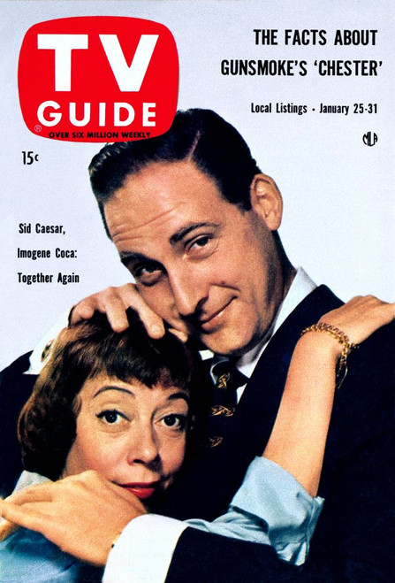 The Sid Caesar Show, From Left: Imogene Coca, Sid Caesar, Tv Guide Cover, January 25-31, 1958. Tv Guide/Courtesy Everett Collection Poster Print