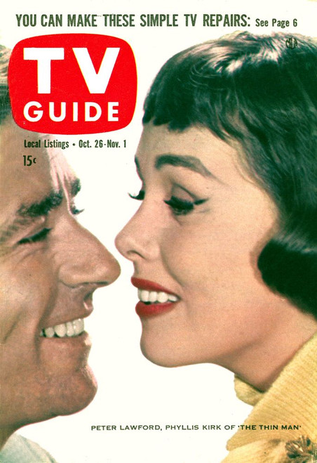 The Thin Man, Peter Lawford, Phyllis Kirk, Tv Guide Cover, October 26 - November 1, 1957. Tv Guide/Courtesy Everett Collection Poster Print