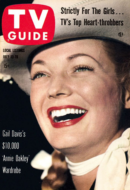 Annie Oakley, Gail Davis, Tv Guide Cover, July 13-18, 1957. Tv Guide/Courtesy Everett Collection Poster Print