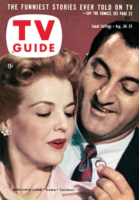 The Danny Thomas Show,, From Left: Marjorie Lord, Danny Thomas, Tv Guide Cover, August 24-30, 1957. Tv Guide/Courtesy Everett Collection Poster Print