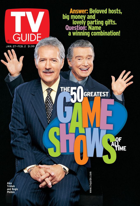 From Left: Alex Trebek, Regis Philbin, Tv Guide Cover, January 27 - February 2, 2001. Ph: Uli Rose. Tv Guide/Courtesy Everett Collection Poster Print