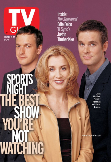 Sports Night, Josh Charles, Felicity Huffman, Peter Krause, Tv Guide Cover, March 11-17, 2000. Tv Guide/Courtesy Everett Collection Poster Print