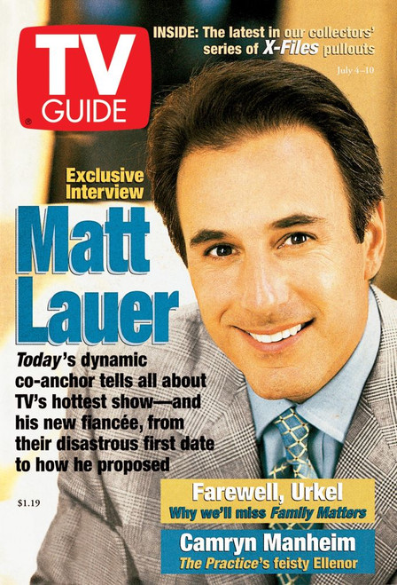 Today, Matt Lauer, Tv Guide Cover, July 4-10, 1998. Tv Guide/Courtesy Everett Collection Poster Print