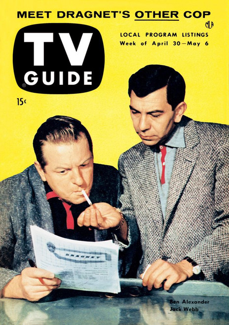 Dragnet, From Left: Ben Alexander, Jack Webb, Tv Guide Cover, April 30 - May 6, 1954. Tv Guide/Courtesy Everett Collection Poster Print