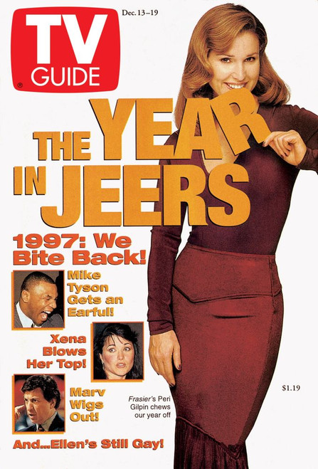 Frasier, Peri Gilpin; Insets: Mike Tyson, Lucy Lawless, Marv Albert, Tv Guide Cover, December 13-19, 1997. Ph: Fergus Greer. Tv Guide/Courtesy Everett Collection Poster Print
