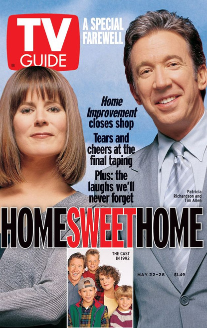 Home Improvement, Patricia Richardson, Tim Allen; Inset: Tim Allen, Zachary Ty Bryan, Taran Smith, Patricia Richardson, Jonathan Taylor Thomas, Tv Guide Cover, May 22-28, 1999. Tv Guide/Courtesy Everett Collection Poster Print