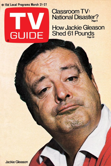 The Jackie Gleason Show, Jackie Gleason, Tv Guide Cover, March 21-27, 1970. Ph: Philippe Halsman. Tv Guide/Courtesy Everett Collection Poster Print