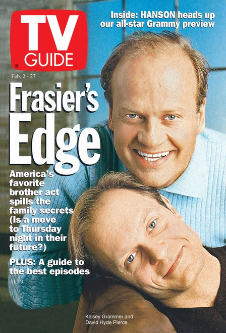 Frasier, From Top: Kelsey Grammer, David Hyde Pierce, Tv Guide Cover, February 2-27, 1998. Tv Guide/Courtesy Everett Collection Poster Print