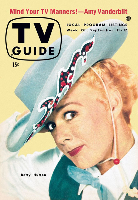 Annie Get Your Gun, Betty Hutton, Tv Guide Cover, September 11-17, 1954. Tv Guide/Courtesy Everett Collection Poster Print