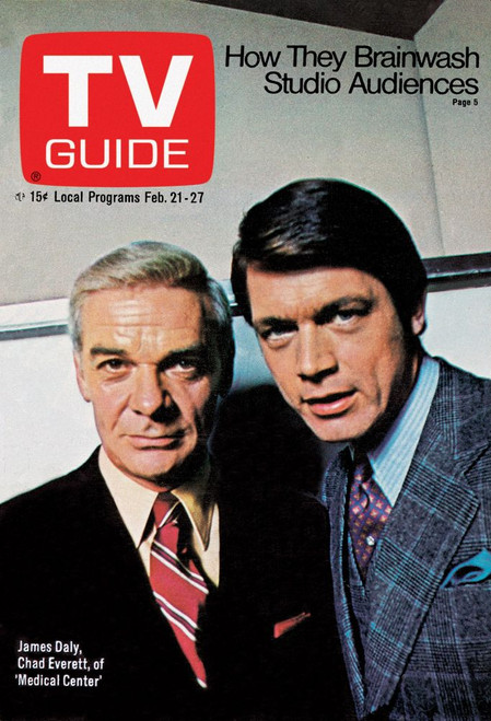 Medical Center, From Left: James Daly, Chad Everett, Tv Guide Cover, February 21-27, 1970. Ph: Ivan Nagy. Tv Guide/Courtesy Everett Collection Poster Print
