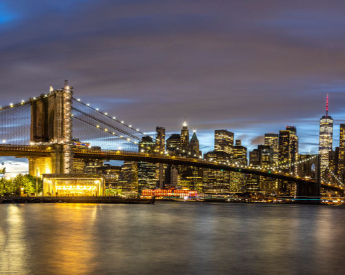 USA-New York The Brooklyn Bridge and New York City skyline Poster Print - Hollice Looney # VARPDXUS33HLL0088