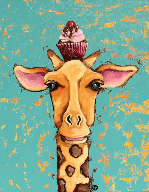 Giraffe With Cherry on Top Poster Print - Lucia Stewart # VARPDXS1986D