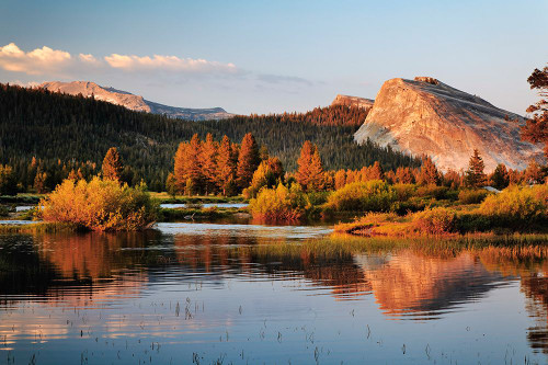 Lembert Dome reflected on Tuolumne River at sunset-Yosemite National Park-California Poster Print - Adam Jones # VARPDXUS05AJE0700