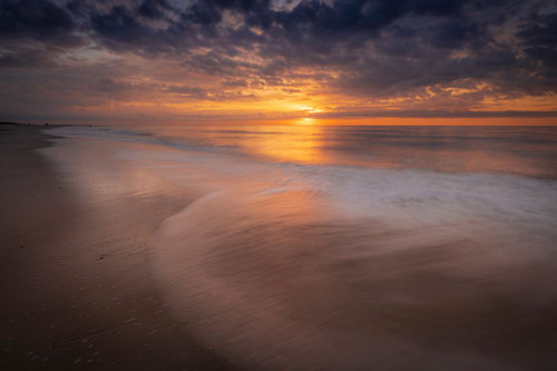 USA-New Jersey-Cape May National Seashore Sunrise on ocean shore Poster Print - Jaynes Gallery # VARPDXUS31BJY0449