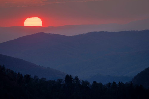 Sunset from Morton Overlook-Great Smoky Mountains National Park-Tennessee Poster Print - Adam Jones # VARPDXUS43AJE0551