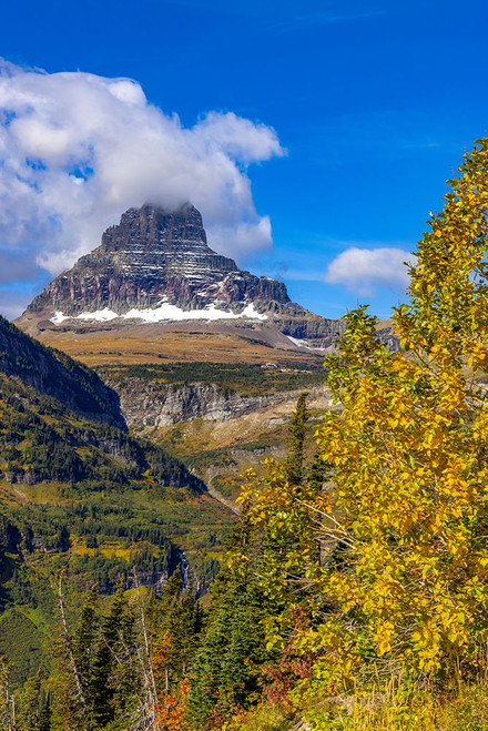 Clements Mountain and Reynolds Creek Falls in autumn-Glacier National Park-Montana-USA Poster Print - Chuck Haney # VARPDXUS27CHA4960