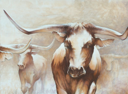 Longhorn Herd Poster Print - White Ladder # VARPDXWL166