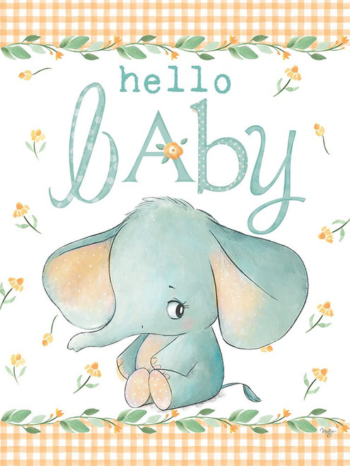 Hello Baby Elephant Yellow Poster Print - Mollie B. # VARPDXMOL2485