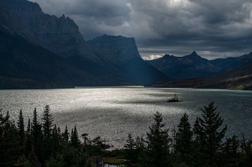 USA-Montana-Glacier National Park Fall storm above St Mary Lake Poster Print - Jaynes Gallery # VARPDXUS27BJY0354