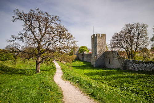 Sweden-Gotland Island-Visby-12th century city wall-most complete medieval city wall in Europe Poster Print - Walter Bibikow # VARPDXEU28WBI0642
