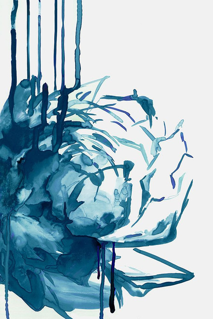Blue Floral Drip Poster Print - PI Studio # VARPDXPI729A