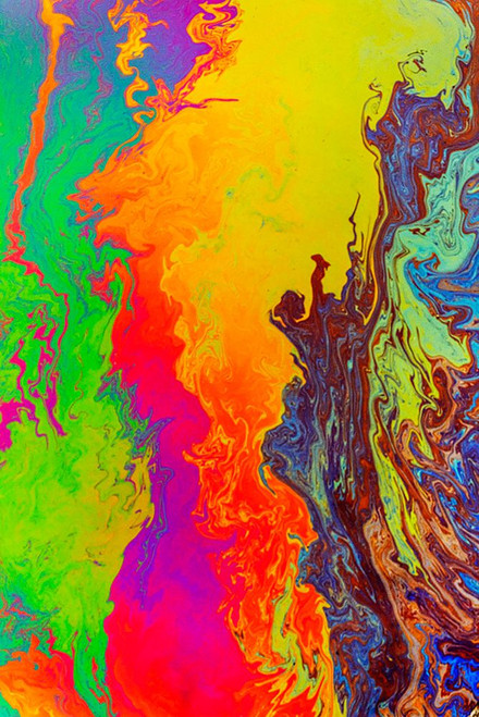 Abstract pattern in oil spilled in small stream-Costa Rica Poster Print - Adam Jones # VARPDXSA22AJE0061