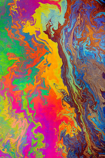 Abstract pattern in oil spilled in small stream-Costa Rica Poster Print - Adam Jones # VARPDXSA22AJE0064