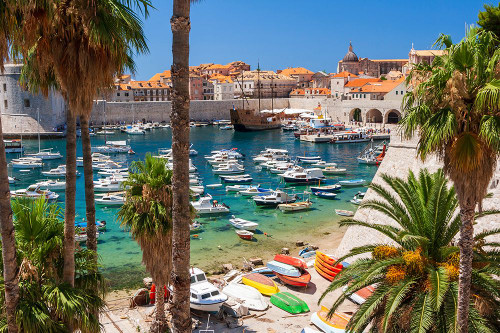 View of boats in Old Port-Dalmatian Coast-Adriatic Sea-Croatia-Eastern Europe Poster Print - Tom Haseltine # VARPDXEU32THA0077