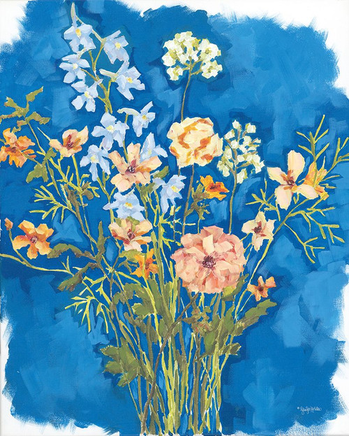 Flowers on Blue Poster Print - Jennifer Holden # VARPDXHOLD153