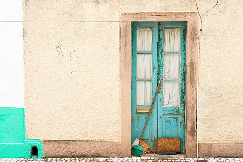Europe-Portugal-Nazare-Weathered house exterior Poster Print - Jaynes Gallery # VARPDXEU23BJY0062