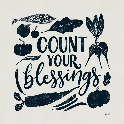Harvest Lettering IV Blue Poster Print - Becky Thorns # VARPDX75124