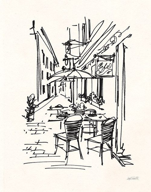 Cafe Sketch II Cream Poster Print - Anne Tavoletti # VARPDX75880