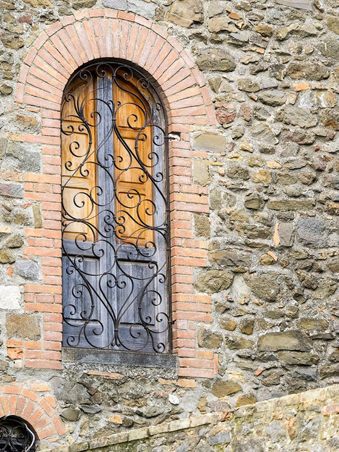 Italy-Tuscany-Province of Siena-Montalcino Unique window with shutters Poster Print - Julie Eggers # VARPDXEU16JEG2019