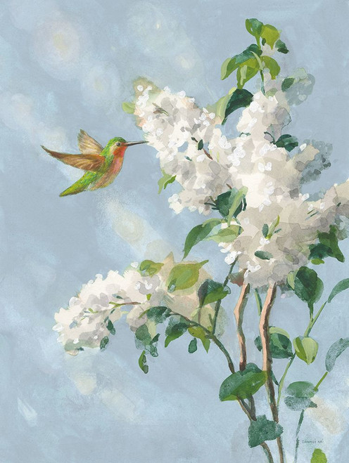 Hummingbird Spring I Soft Blue Poster Print - Danhui Nai # VARPDX75823