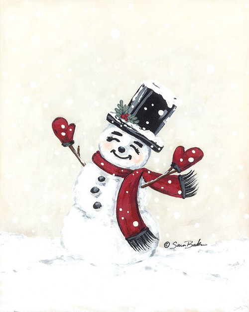 Jolly Red Snowman Poster Print - Sara Baker # VARPDXBAKE279