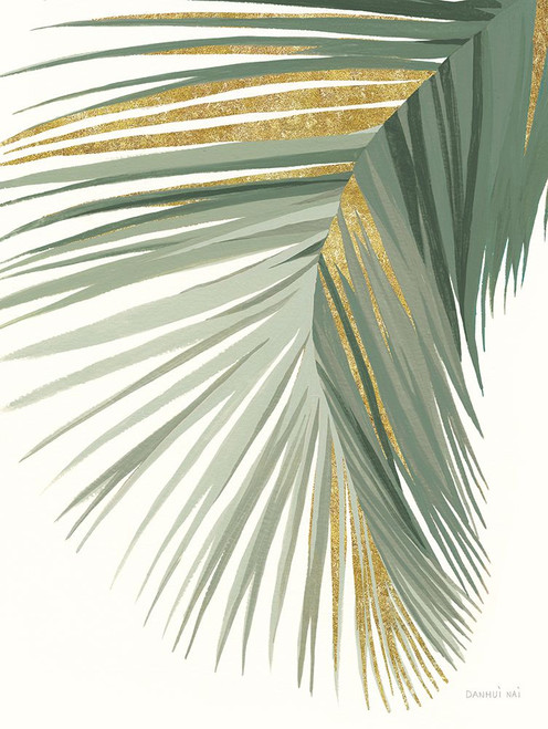Retro Big Leaf II Reversed Green Gold Poster Print - Danhui Nai # VARPDX74517