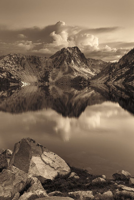 Sawtooth Lake Sepia Poster Print - Alan Majchrowicz # VARPDX79229